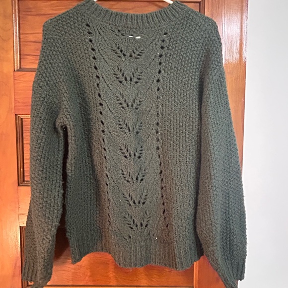 Blu Pepper Textured Knit Sweater in Dark Green - Picture 2 of 6